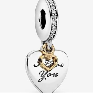PANDORA I Love You Forever Charm with 14K gold heart